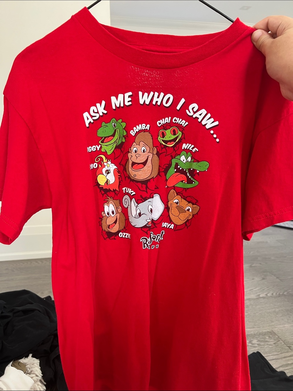 Red Kids Graphic Tee with Jungle Characters